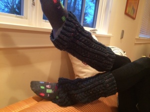My beautiful leg warmers from Harriet
